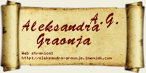 Aleksandra Graonja vizit kartica
